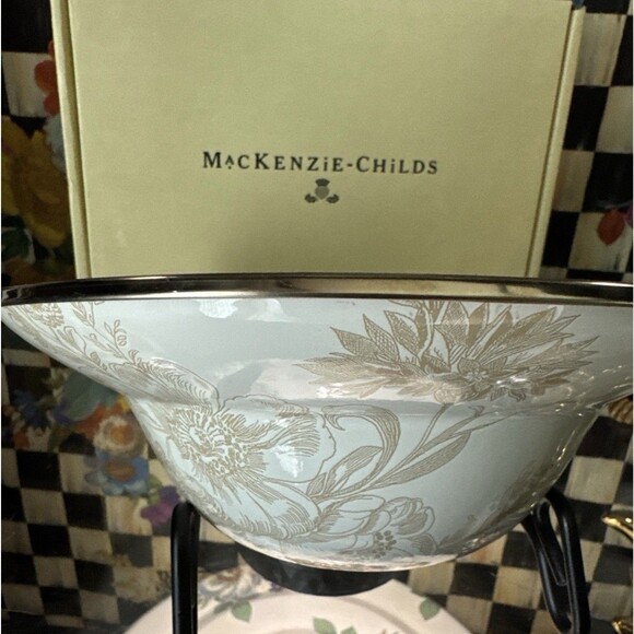Mackenzie-Childs 8” Aurora Pattern FARMHOUSE Cereal Bowl Retired Pristine - Picture 5 of 5